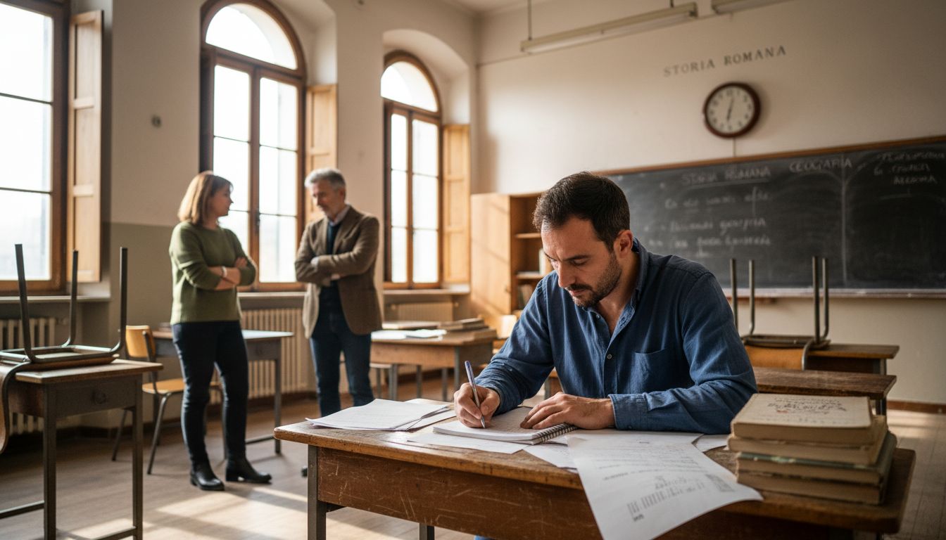 Adulti che frequentano un corso di italiano in aula