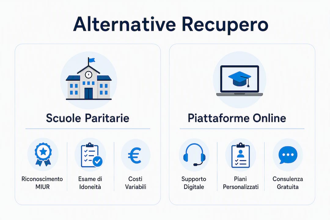 Grafica comparativa sulle diverse soluzioni per recuperare gli anni scolastici
